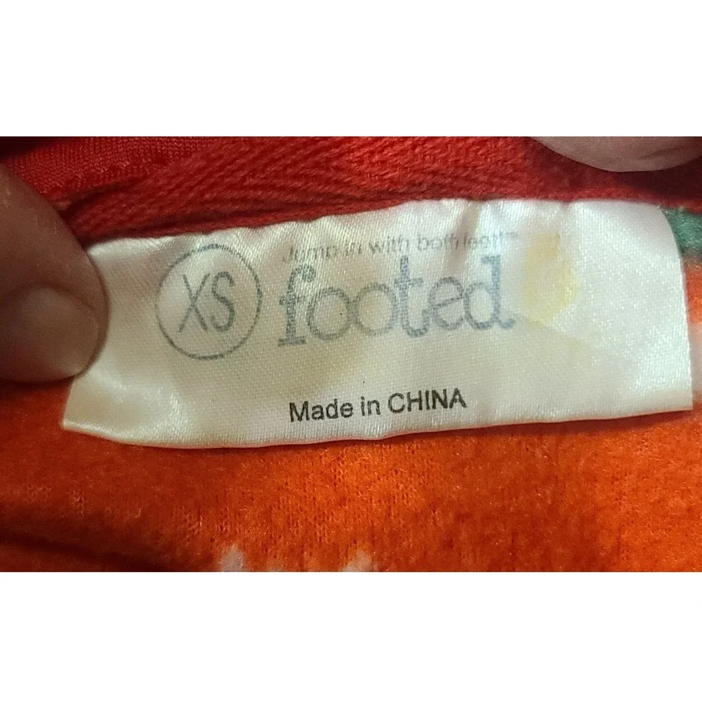 Footed‎ Red Pajamas Christmas Santa Snowman Penguin Fleece Baby XS